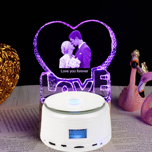 CrystalTune™ – Custom 3D Crystal Lamp with Bluetooth Music & LED Light