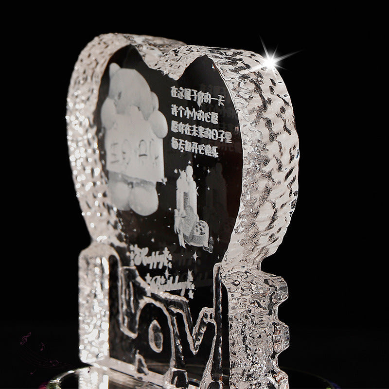 CrystalTune™ – Custom 3D Crystal Lamp with Bluetooth Music & LED Light