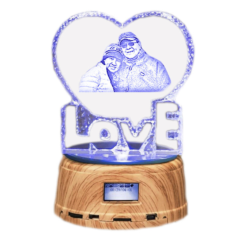 CrystalTune™ – Custom 3D Crystal Lamp with Bluetooth Music & LED Light