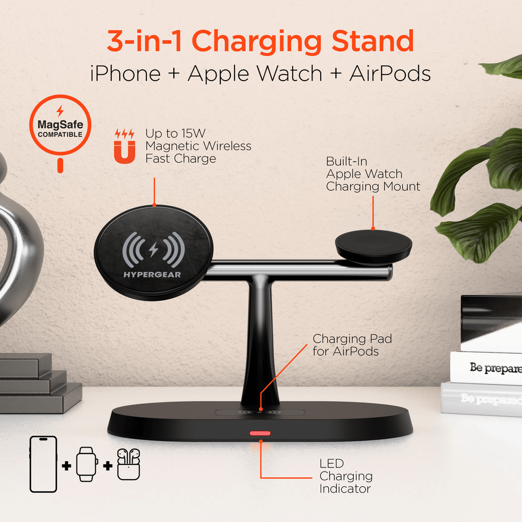 Hypergear MaxCharge Pro 3-in-1 Magsafe Charging Stand