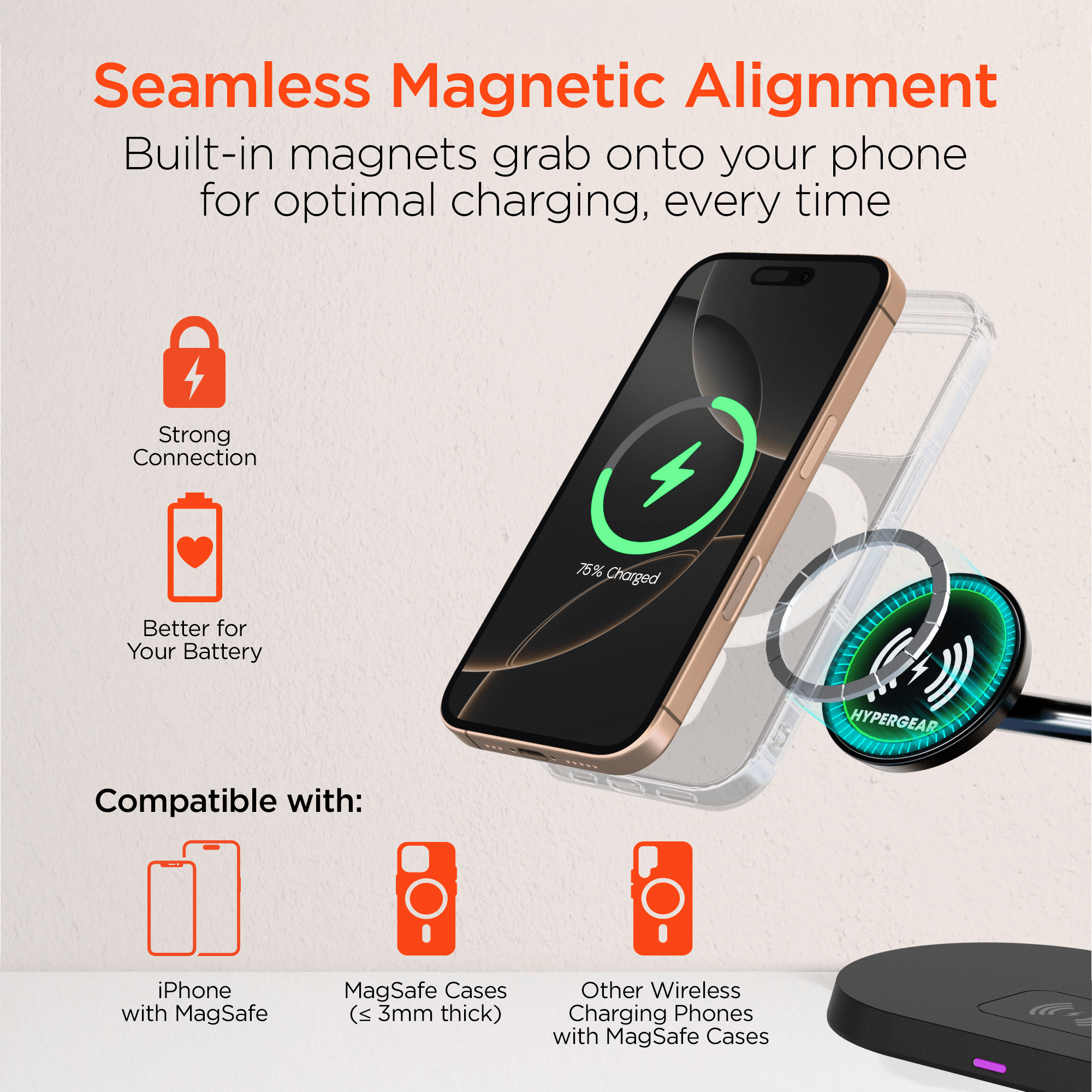 Hypergear MaxCharge Pro 3-in-1 Magsafe Charging Stand