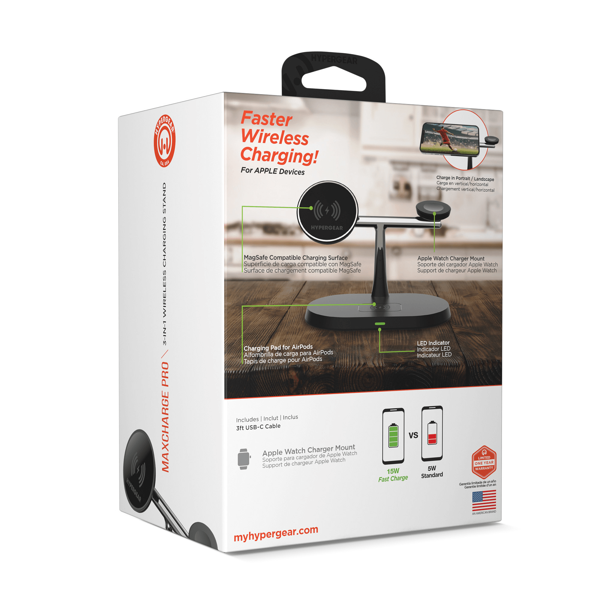Hypergear MaxCharge Pro 3-in-1 Magsafe Charging Stand